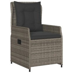 Ensemble à manger de jardin 3 pcs coussins gris résine tressée 