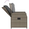 Ensemble à manger de jardin 3 pcs coussins gris résine tressée 