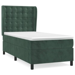 Sommier à lattes de lit et matelas Vert foncé 80x200 cm Velours 
