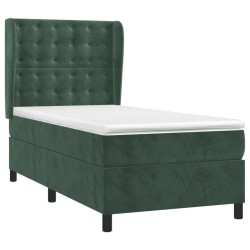Sommier à lattes de lit et matelas Vert foncé 80x200 cm Velours 