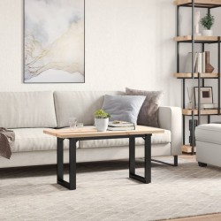 Table basse cadre en O 90x40x45,5cm bois de pin massif et acier 