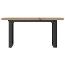 Table basse cadre en O 90x40x45,5cm bois de pin massif et acier 