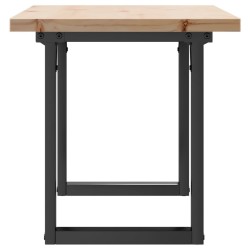 Table basse cadre en O 90x40x45,5cm bois de pin massif et acier 