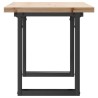 Table basse cadre en O 90x40x45,5cm bois de pin massif et acier 