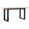 Table basse cadre en O 90x40x45,5cm bois de pin massif et acier 