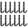 Crochets muraux en forme de J 12 pcs acier noir 