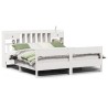 Lit bibliothèque sans matelas blanc 200x200 cm bois pin massif 