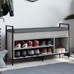 Banc à chaussures sonoma gris 105,5x32x57,5cm bois d'ingénierie 