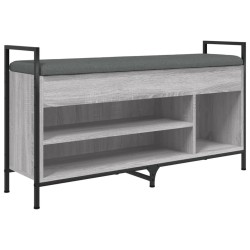 Banc à chaussures sonoma gris 105,5x32x57,5cm bois d'ingénierie 