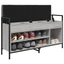 Banc à chaussures sonoma gris 105,5x32x57,5cm bois d'ingénierie 