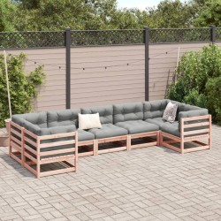 Salon de jardin 7 pcs bois massif sapin de douglas 