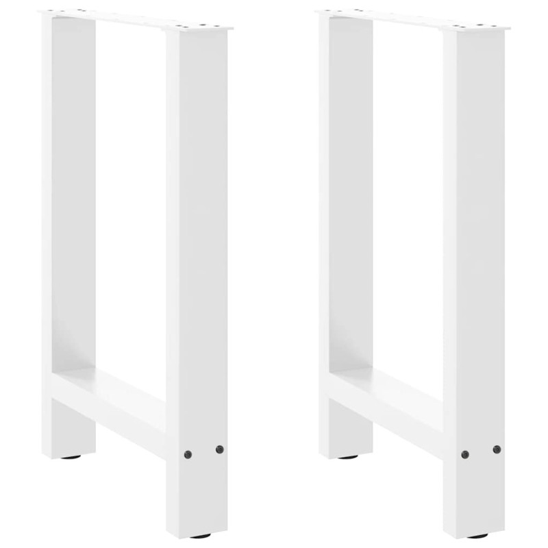 Pieds de table à manger Blanc 2 pièces 60 x (72-73) cm Acier 