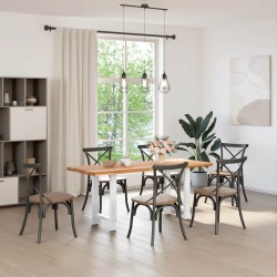 Pieds de table à manger Blanc 2 pièces 60 x (72-73) cm Acier 