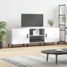 Meuble TV blanc brillant 150x30x50 cm bois d'ingénierie 