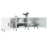 Meuble TV blanc brillant 150x30x50 cm bois d'ingénierie 