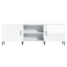Meuble TV blanc brillant 150x30x50 cm bois d'ingénierie 