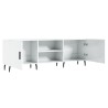 Meuble TV blanc brillant 150x30x50 cm bois d'ingénierie 