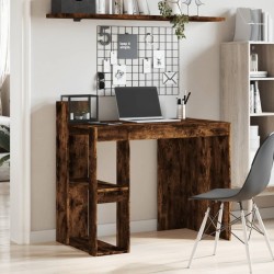 Bureau chêne fumé 103,5x56,5x94 cm bois d'ingénierie 