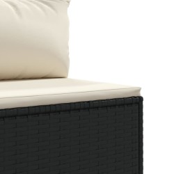 Salon de jardin 4 pcs avec coussins Noir Résine tressée 