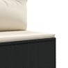 Salon de jardin 4 pcs avec coussins Noir Résine tressée 