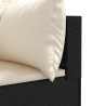 Salon de jardin 4 pcs avec coussins Noir Résine tressée 
