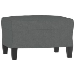 Canapé à 3 places avec repose-pieds Gris foncé 180 cm Tissu 