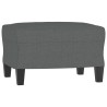 Canapé à 3 places avec repose-pieds Gris foncé 180 cm Tissu 