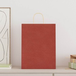 Sacs en papier 250 pcs avec poignées rouge 32x12x42 cm 
