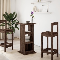 Table de bar avec rangement chêne marron bois d’ingénierie 