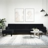 Canapé-lit en forme de L noir 260x140x70 cm velours 