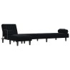 Canapé-lit en forme de L noir 260x140x70 cm velours 