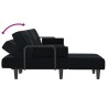 Canapé-lit en forme de L noir 260x140x70 cm velours 