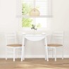 Chaises à manger coussins 2 pcs blanc bois massif caoutchouc 
