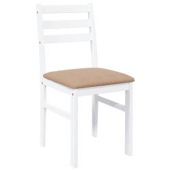 Chaises à manger coussins 2 pcs blanc bois massif caoutchouc 