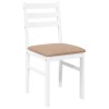 Chaises à manger coussins 2 pcs blanc bois massif caoutchouc 