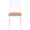 Chaises à manger coussins 2 pcs blanc bois massif caoutchouc 