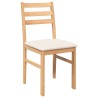 Chaises à manger coussins 2 pcs bois massif caoutchouc 