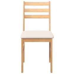 Chaises à manger coussins 2 pcs bois massif caoutchouc 