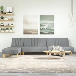 Canapé-lit en forme de L gris clair 255x140x70 cm tissu 