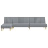 Canapé-lit en forme de L gris clair 255x140x70 cm tissu 