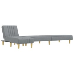 Canapé-lit en forme de L gris clair 255x140x70 cm tissu 
