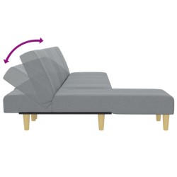 Canapé-lit en forme de L gris clair 255x140x70 cm tissu 