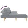 Canapé-lit en forme de L gris clair 255x140x70 cm tissu 