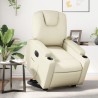 Fauteuil inclinable électrique crème similicuir 
