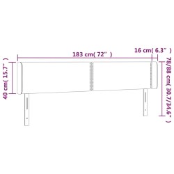 Tête de lit à LED Noir 183x16x78/88 cm Tissu 
