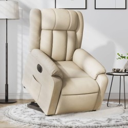Fauteuil inclinable électrique crème tissu 