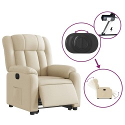 Fauteuil inclinable électrique crème tissu 