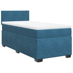 Sommier à lattes de lit et matelas Bleu foncé 80x200 cm Velours 