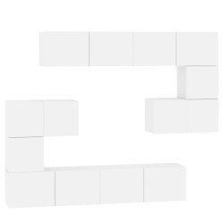 Meuble TV mural Blanc Bois d'ingénierie 