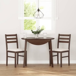 Chaises à manger coussins 2 pcs marron bois massif caoutchouc 